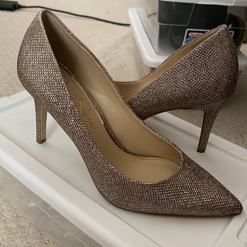 Jessica Simpson Gold Metallic Heels